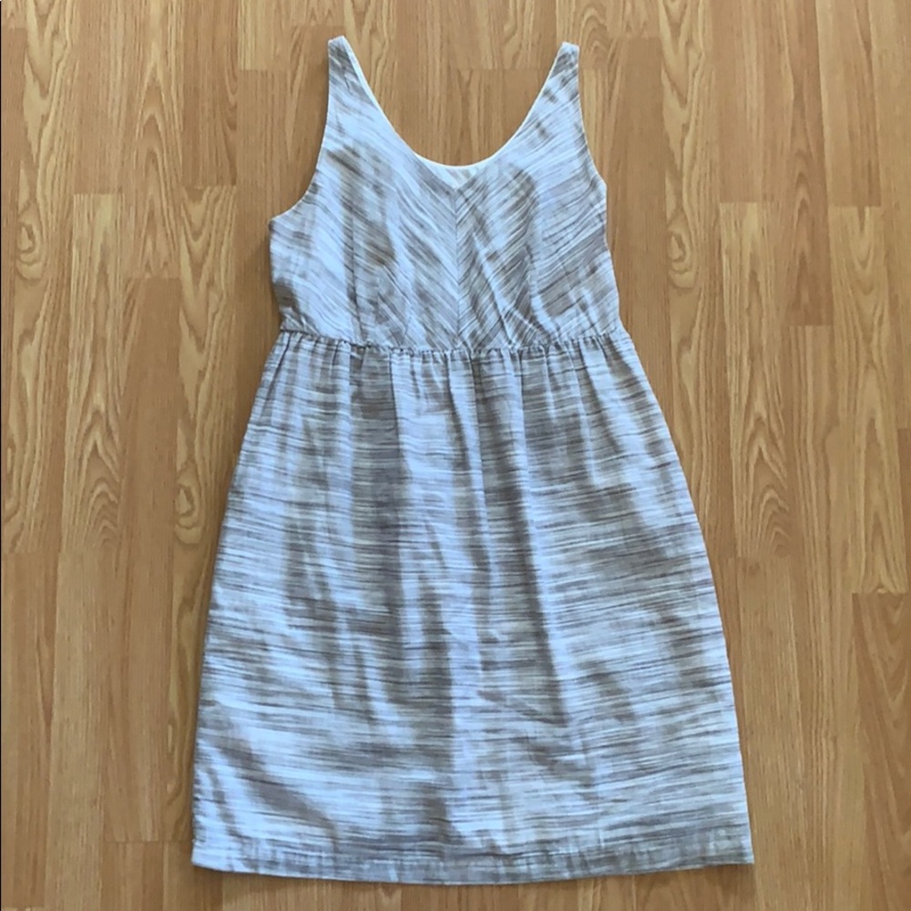 Gray and white striped Merona dress, Size 14